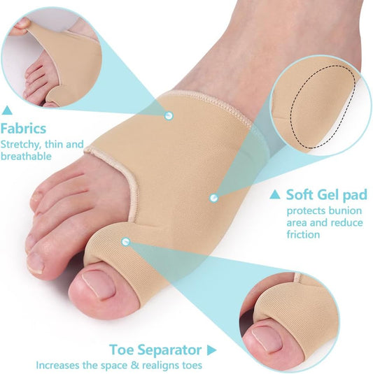 Hallux Valgus Zehenspreizer Korrektur, Zehenspreizer Hallux Valgus, Silikon Ballenzeh-Korrektor, Gel Hallux Valgus Schiene Socken mit Silikonpads, 1 Paar