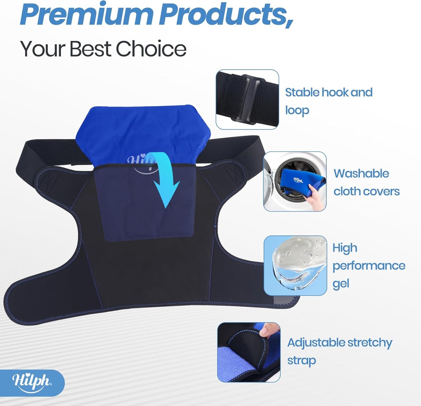 Kühlpad Schulter Eisgelpackung Schulterbandage, Kühlmanschette Schulter, Kalt Warm Kompresse Kühlkissen für Sportverletzungen, Gefrorenen Schultern, Gelenkschmerzen, Steifer