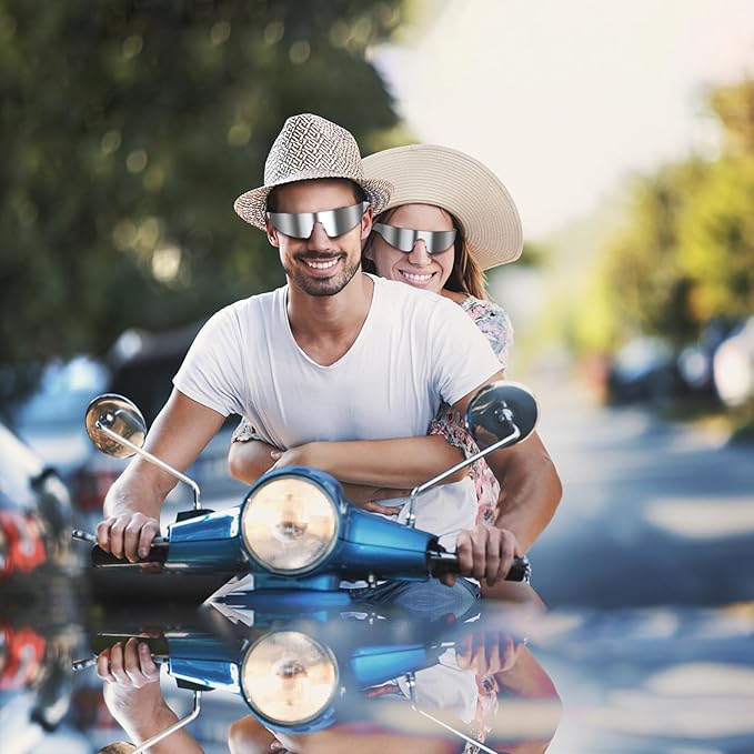 Futuristische Sonnenbrille Futuristische Brille Futuristische Verspiegelte Sonnenbrille Space Brille Alien Brille Set Fun Glasses Rollenspiel Halloween Brillen Set