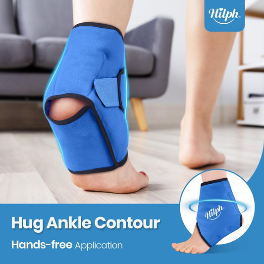 Kühlmanschette Fuß Kühlpads Gel für Knöchel, Kühlpacks Achillessehne Sprunggelenkbandage, Kühlbandage Fußgelenk für Schmerzlinderung, Geschwollene und Gebrochene, Sportverletzungen- Blau