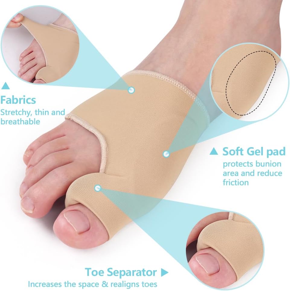 Hallux Valgus Zehenspreizer Korrektur, Zehenspreizer Hallux Valgus, Silikon Ballenzeh-Korrektor, Gel Hallux Valgus Schiene Socken mit Silikonpads, 1 Paar
