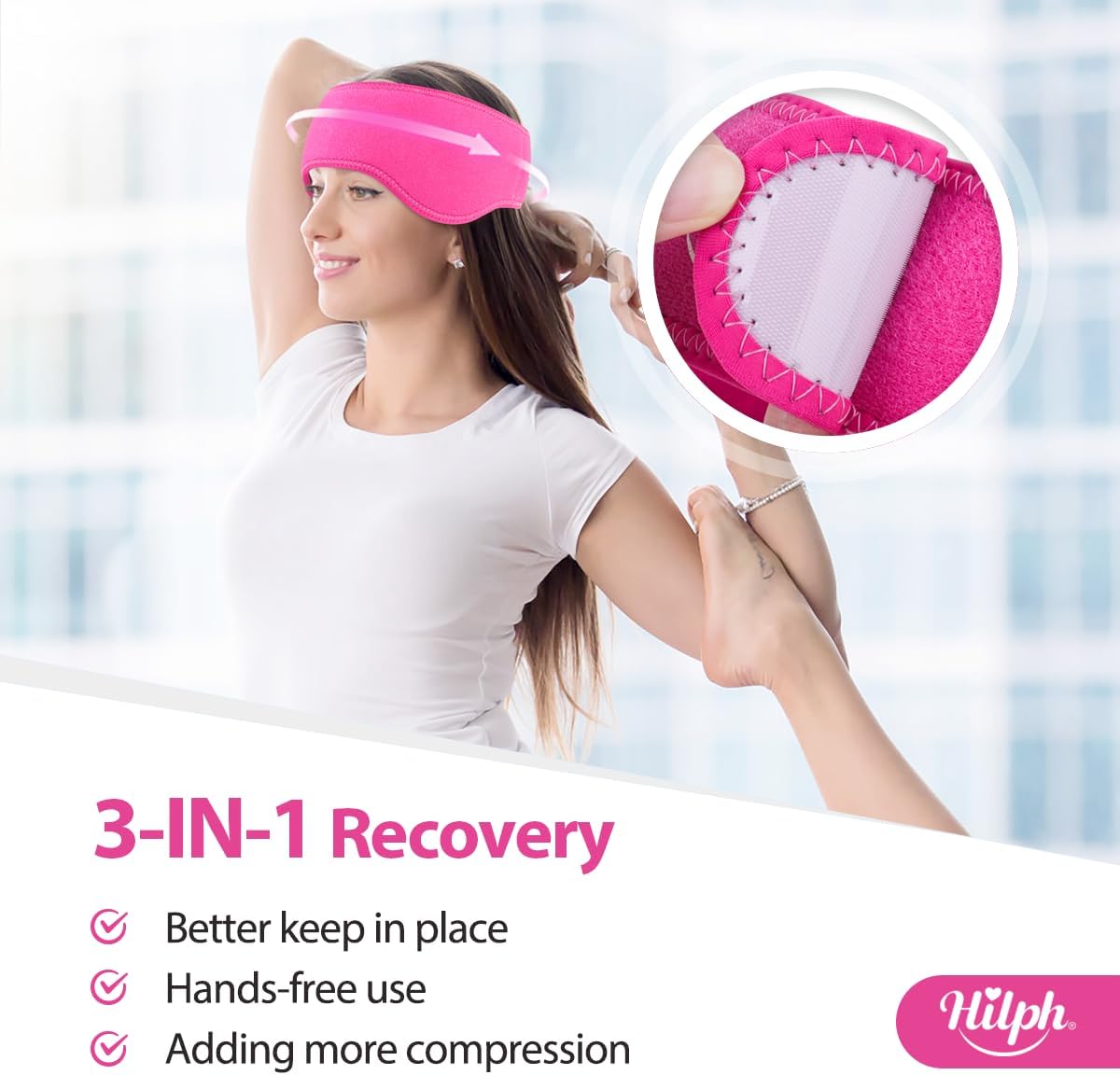 Migräne Kühlpad Kühlkissen für Kopf, Migränekompresse Kühlpad Linderung bei Kopfschmerzen, Migräne Stirnband für Sinusschmerzen, Verspannungen, Chemotherapie -Rose