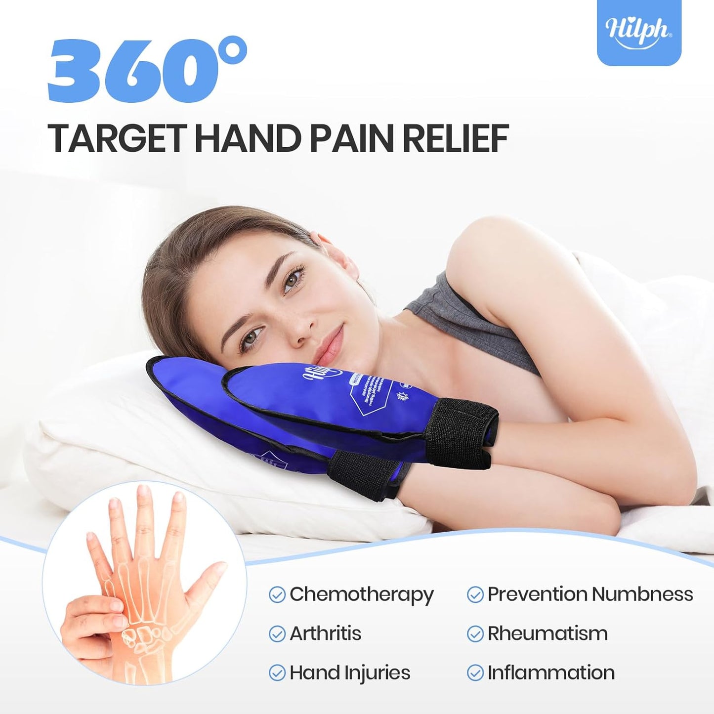 1 Paar Verstellbar Kühlhandschuhe für Chemotherapie und Arthritis, Kühlpads Gel Handschuhe Kältehandschuhe Chemo kälte Wärmetherapie mit Verstellbarem Riemen Fürs Hand, Handgelenk, Finger