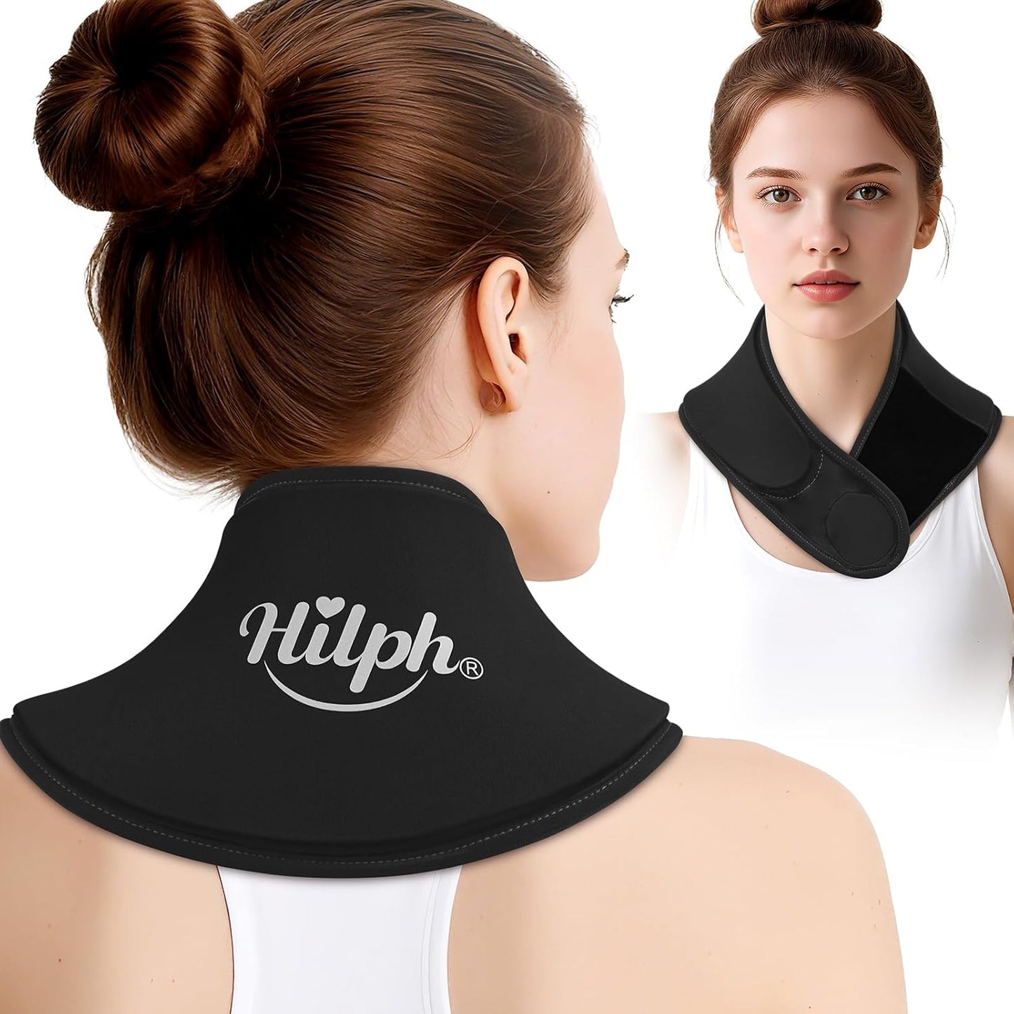 Nacken Kühlpads - Wärmekissen Nacken Kühlpacks für Nackenschmerzen, Sportverletzungen, Schwellungen, Halswirbelsäulenchirurgie - Schwarz