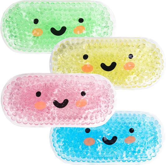 Kühlpads Kinder mit Ungiftig Gel, 13.5x6.3cm Ungiftig Kleine Kühlakkus Kühlpacks für Kinder Fieber, Beulen, Prellungen, Zahn- oder Kopfschmerzen, Kalt Warm Kompresse - 4 Stück